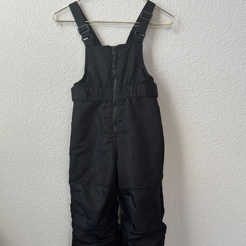 4T Black Snow Bib Overalls